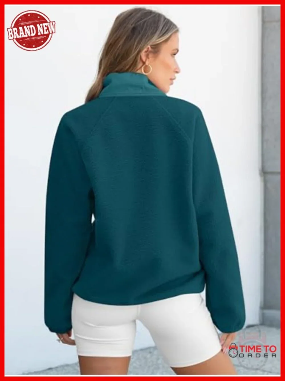 Fuzzy Fleece Pullover Sherpa Jacket - Color Block, Button Down, Long Sleeve,